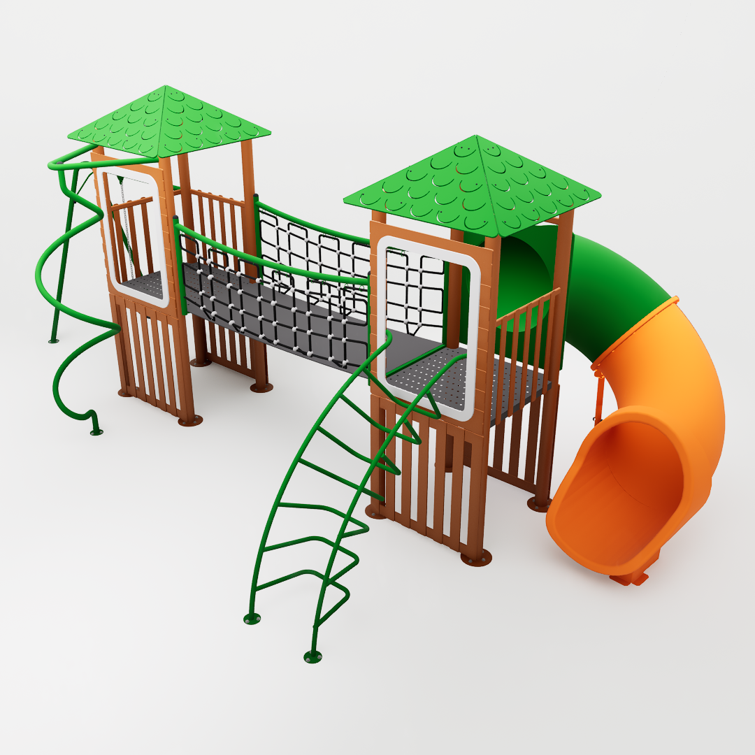 Playground Ziober Play destinado a crianças, com foco em diversão, segurança e durabilidade. Ideal para parquinhos infantis em áreas externas e internas.