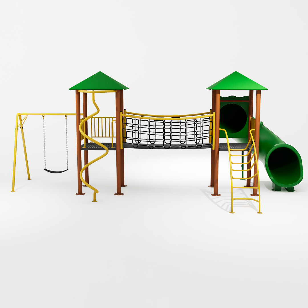 Playground Ziober Play destinado a crianças, com foco em diversão, segurança e durabilidade. Ideal para parquinhos infantis em áreas externas e internas.